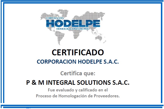 Certificado HODELPE